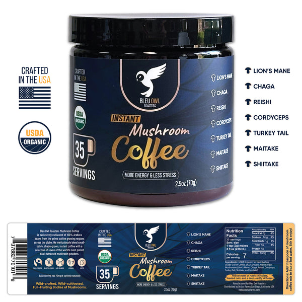 mushroom coffee glp 1 16 in with 8000mg Adaptogenic Mushrooms, 40 Servings Premium Organic Mushroom Coffee