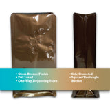 12 Oz Bronze Foil Coffee Bags w/ Air Release Valve - Gusseted & Foil Lined - For Coffee, Tea, Popcorn, Treats & More (100 Count)